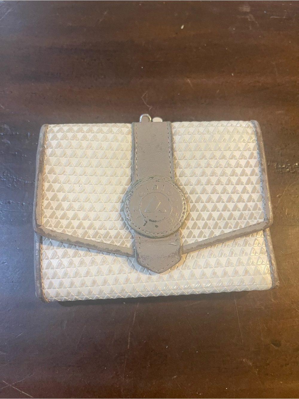 Women's Cream Wallet with Taupe Trim
